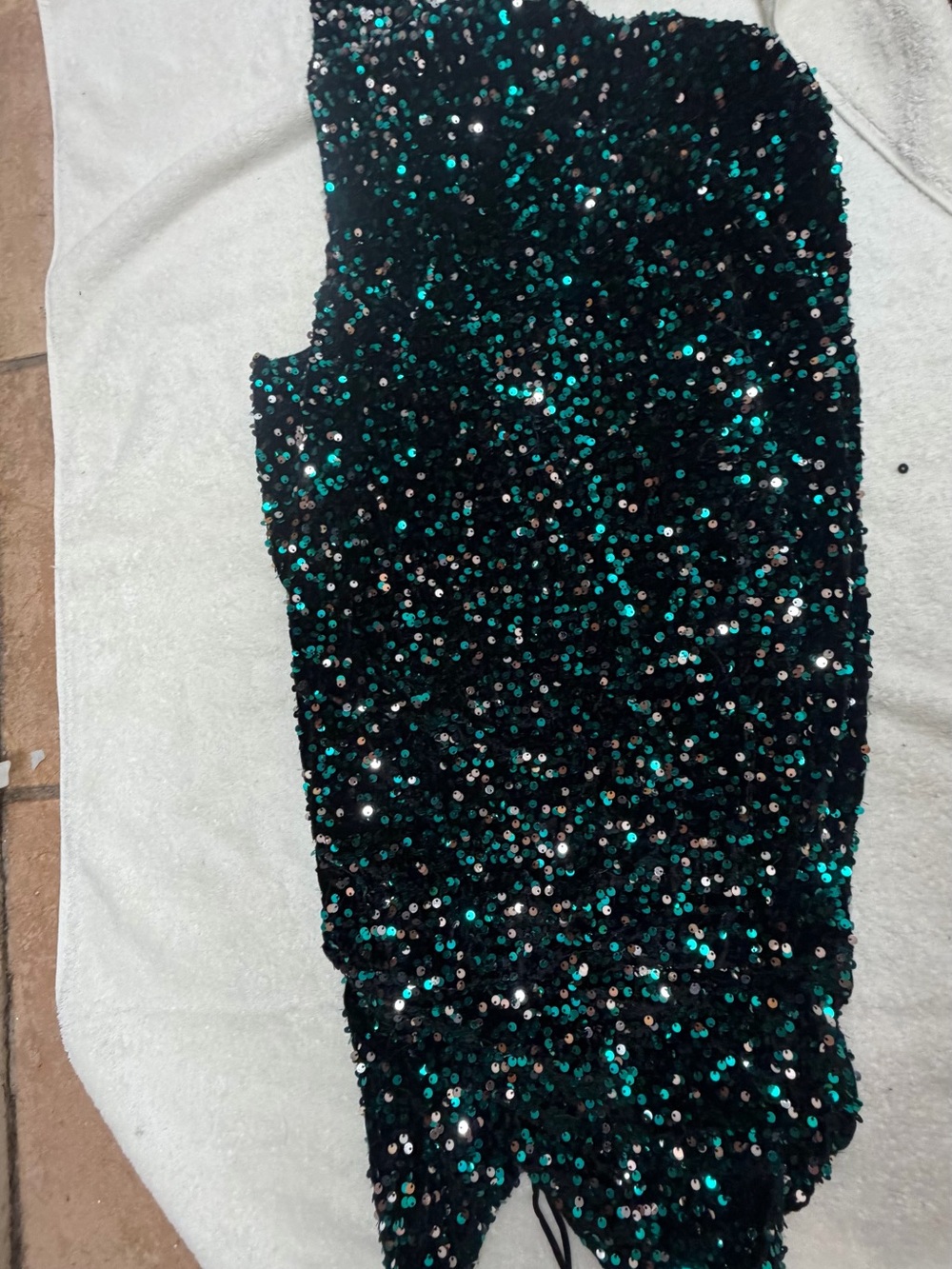 Lulu's Black & Teal Sequin Mini Dress